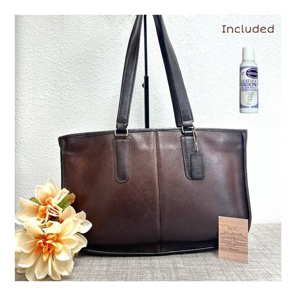 Rare Vintage Coach Marketing Tote 9580 in Mahogany Leather, NYC made 1977 in EVC - Picture 1 of 13